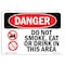 Signmission OSHA Danger Sign, 7" Height, Rigid Plastic, Do Not Smoke Eat Or Drink In This Area, Landscape OS-DS-P-710-L-1164 - alternate 1